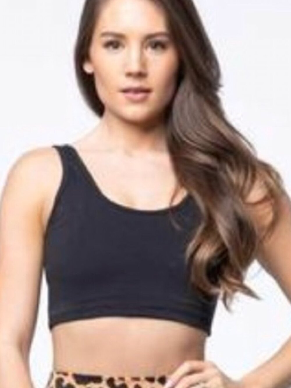 Balance Athletica Black Logo Scoop Sports Bra Yoga Pilates Support Workout